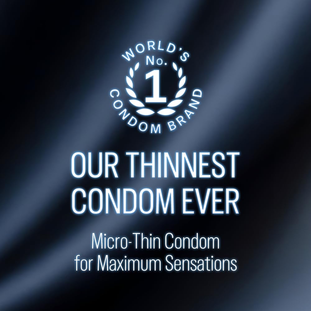 Durex Invisible 003 Condoms – Ultra Thin | Extra Silicone Lube | 10 Count