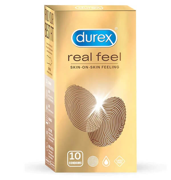 Durex Real Feel Latex-Free Condoms – Skin-On-Skin Feeling | Pack of 10